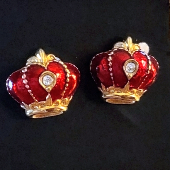 Avon Crystal Crown  Pierced Earrings (c) - Picture 1 of 9